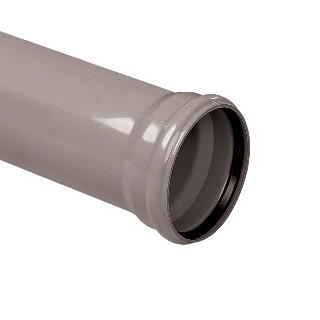 PVC buis 110 mm, grijs, SN4, manchet mof, L = 5 mtr