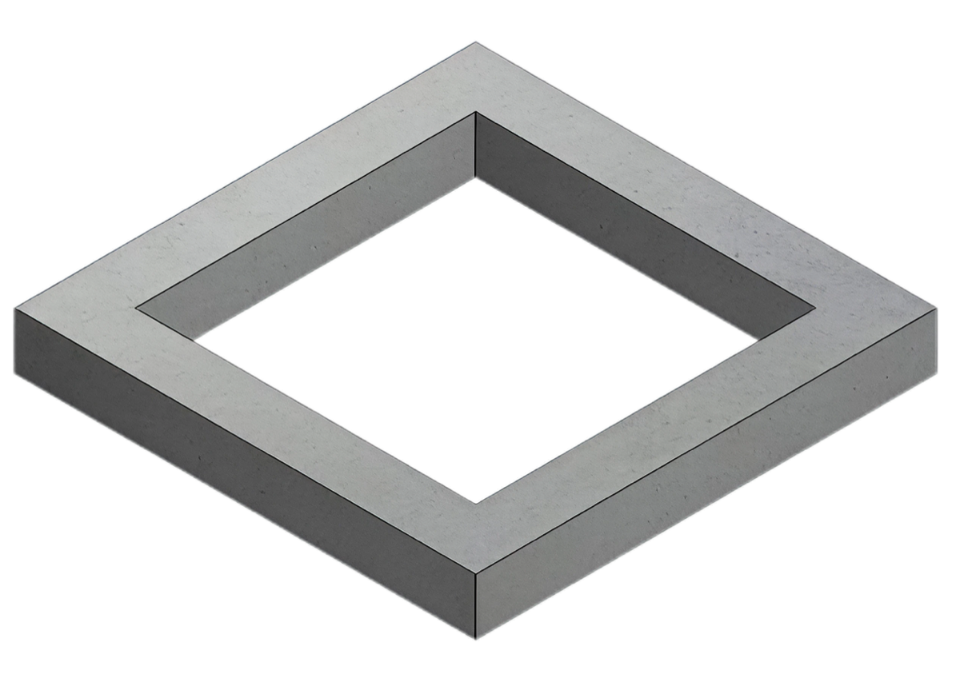 Betonstelrand vierkant, 82x82x40cm, sparing 60cm
