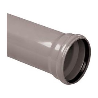 PVC buis 110 mm, grijs, SN8, manchet mof, L = 5 mtr