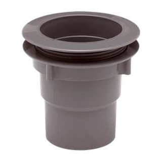 Gootuitloop voor bakgoot, 70-80-100 mm grijs, met wartel