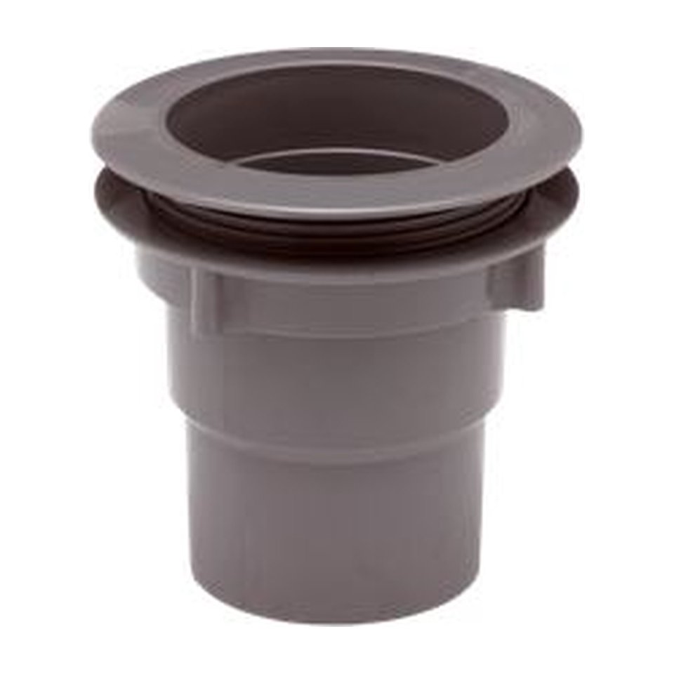 Gootuitloop voor bakgoot, 70-80-100 mm grijs, met wartel