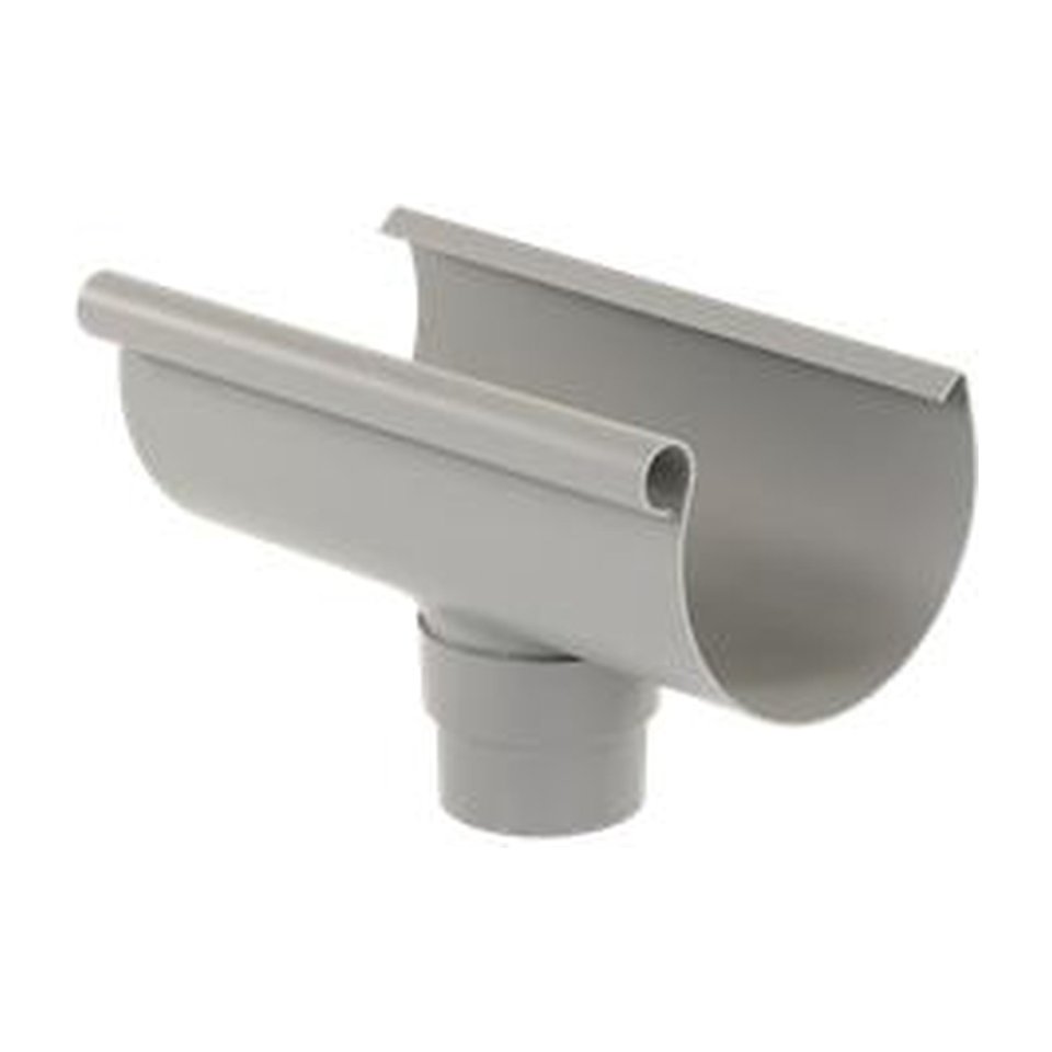 S-lon gootuitloop voor mastgoot 150mm ⌀70-80mm, grijs, lijm