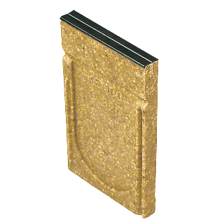 Anrin eindstuk, poly-beton, KE-100, zwarte rand, 25 x 13,6cm