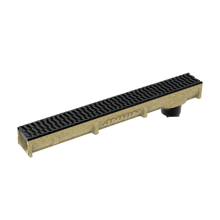 Anrin lijngoot, SELF-100, incl. poly-sleufrooster +uitl L=1M